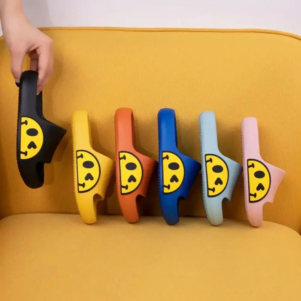 Kids' Black Smiley Cushion Slides, Light, Non-Slip (Toddler & Big Kid) - Picture 5 of 5